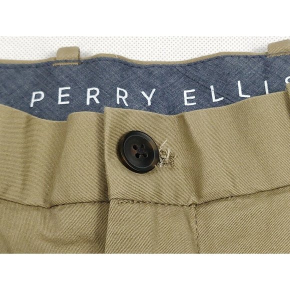 Perry Ellis Mens Pants 32*34 Chino Khaki Resist - Picture 8 of 14